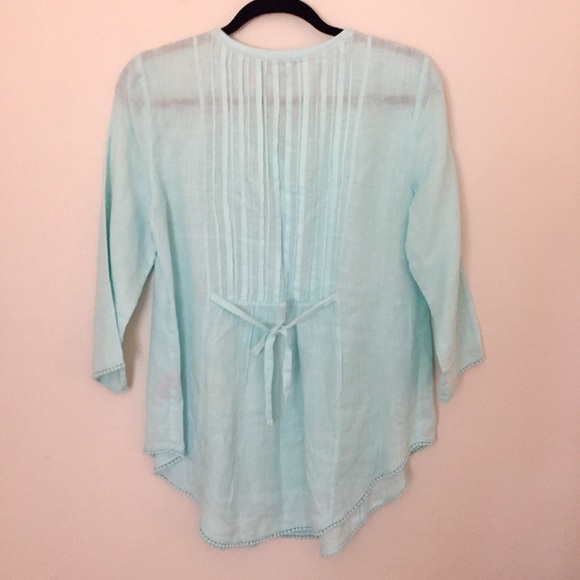 Calypso St Barth linen blouse size medium - Picture 2 of 4